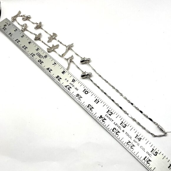 Vtg Wirth of California Necklace Multiple Charms Silver Tone Turtle Frog Bird - Picture 5 of 7